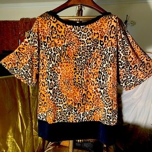 Candy Rain Plus Leopard print blouse